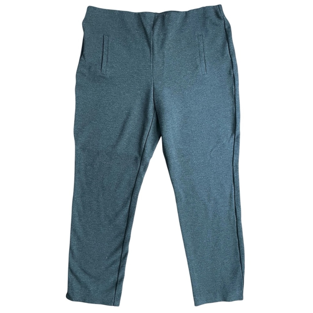 Chico's Charcoal Gray Ponte Knit Pull-On Office Pants Sz 1 (US Women’s 8)
